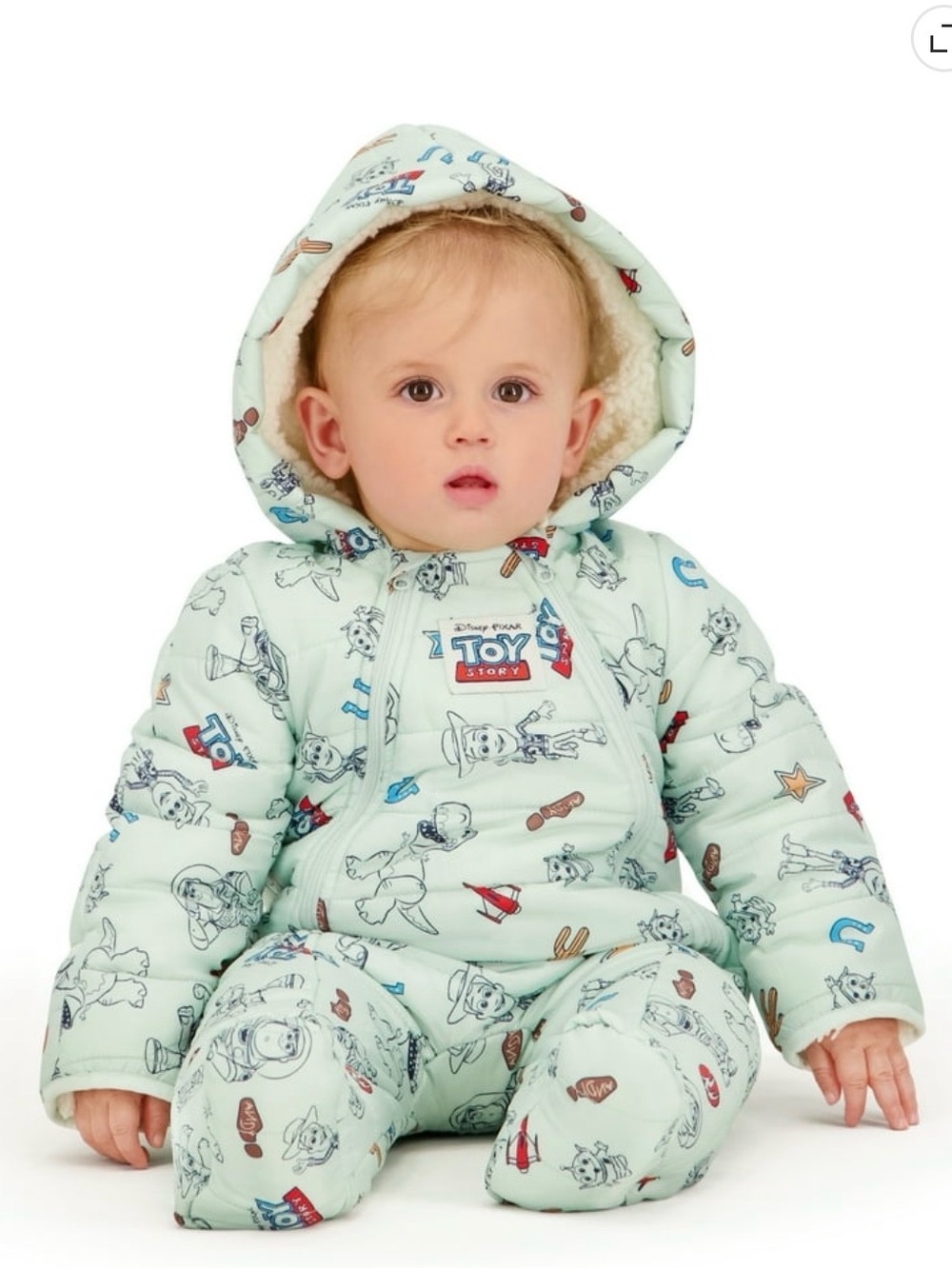 NWT Disney Toy Story Character Baby Hooded Puffer Pram Suit Size 0-3M